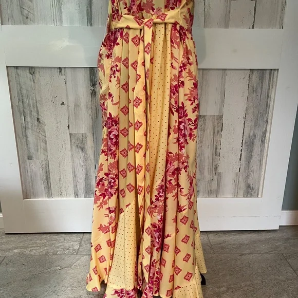 Floral Yellow and Pink Maxi Dress - Picture 8 of 11